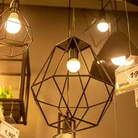 Chandelier 1 bulb, steel, model L153055, black, HEAP