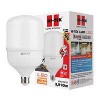หลอดไฟ LED E27 50W วอร์มไวท์ ทรงกระบอก HI-TEK มวยไทย