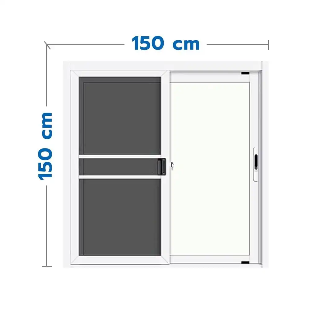 หน้าต่างบานเลื่อน อะลูมิเนียม S-S มุ้ง LYNN GRAND PANO 150X150 ซม. สีขาว-1