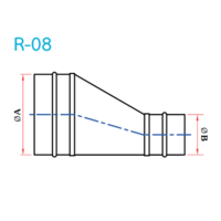 อุปกรณ์ท่อลม R-08 ข้อลดเยื้องศูนย์