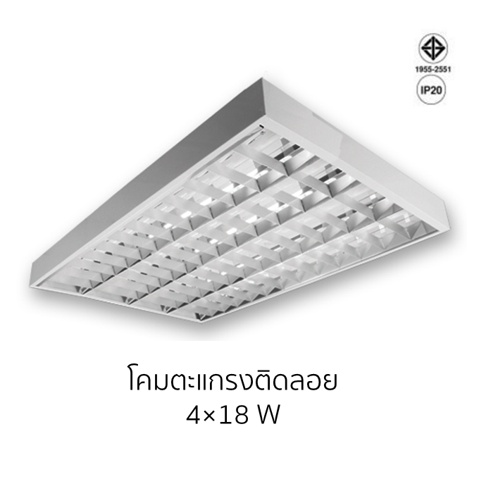 Surface Mounted Louver Luminaire 4 × 18 W-1