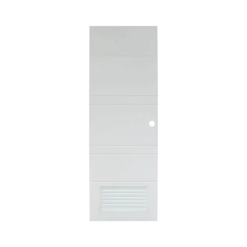 ประตูห้องน้ำ UPVC เจาะลูกบิด MODERNWOOD MLIR010 70x200 เกล็ดล่าง สีขาว-1