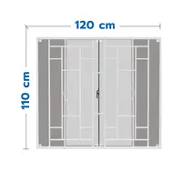 Window Al+mosquito screen+AUSPICIOUS iron bars 120x110 white