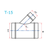 Round Duct Fittings T-15Tee slant 3 inch 75 mm 