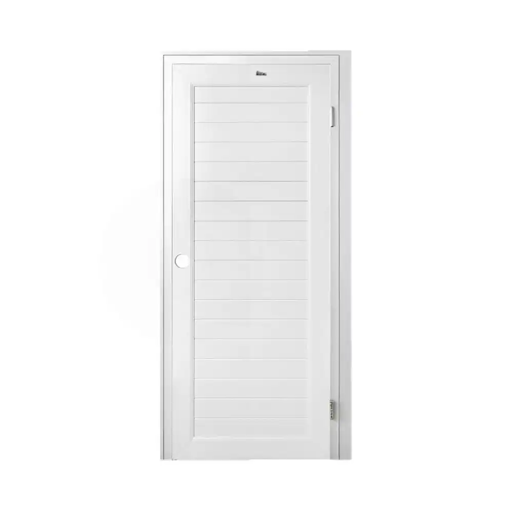 ชุดประตูห้องน้ำพร้อมวงกบ UPVC เจาะลูกบิด ASARA S932 80x200 ซม. สีขาว-1