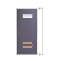 ประตูเหล็ก DoorTech บานสไลด์ บานเดี่ยว ED-01 Hair Line Two Tone