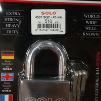 กุญแจลูกปืน SOLO 4507SQ-45L 45MM PB