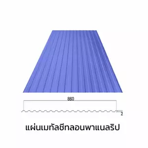 เมทัลชีทลอนรั้ว/ผนัง พาแนลริบ 0.40 มม. AZ70 มอก. สีน้ำเงินนูโว บลู บลูสโคปแซคส์-1