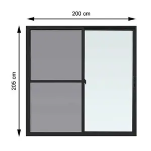 ประตูบานเลื่อน อะลูมิเนียม S-S มุ้ง WINDOW ASIA F10 200X205 ซม. สีดำ-1