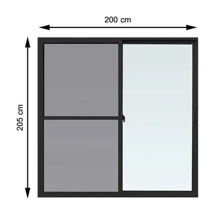 ประตูบานเลื่อน อะลูมิเนียม S-S มุ้ง WINDOW ASIA F10 200X205 ซม. สีดำ-1