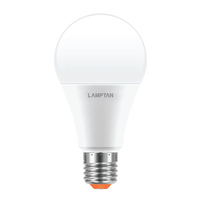 หลอดไฟ LED E27 18W วอร์มไวท์ ทรงลูกแพร์ LAMPTAN BULB GLOSS