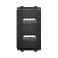 เต้ารับ USB PHILIPS 1 ช่อง LEAF 2 แอมแปร์ สีดำ