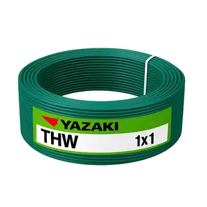 สายไฟ THW 1x1 ตร.มม. สีเขียว YAZAKI 100 เมตร