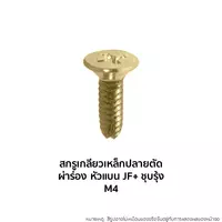 สกรูเกลียวเหล็กปลายตัดผ่าร่องชุบรุ้ง หัวแบน JF+ M4
