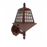 1 bulb outdoor wall lamp, house shape, model WD03B, wood color, THE SUN