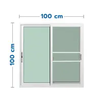 หน้าต่างบานเลื่อน อะลูมิเนียม S-S มุ้ง KPA 100x100 ซม. สีขาว