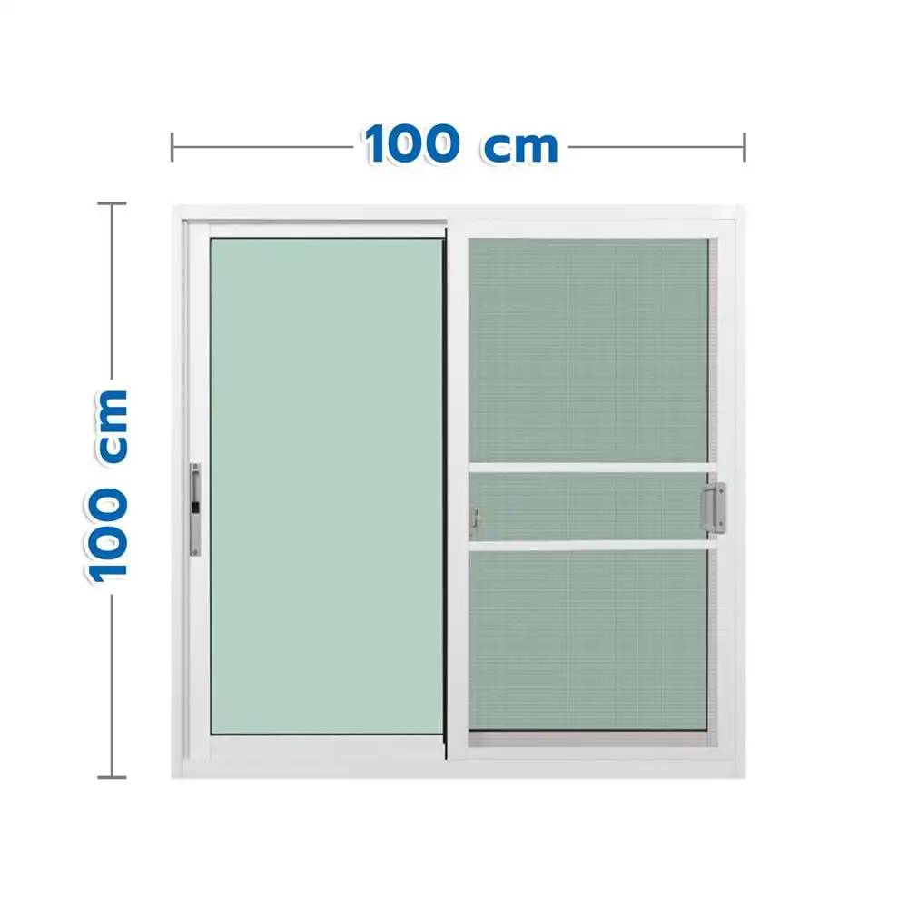 หน้าต่างบานเลื่อน อะลูมิเนียม S-S มุ้ง KPA 100x100 ซม. สีขาว-1