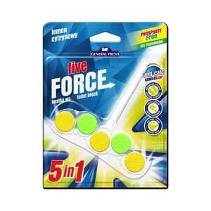 ก้อนทำความสะอาดดับกลิ่นโถสุขภัณฑ์ GENERAL FRESH FIVE FORCE 5IN1 50 กรัม LEMON (1315040)