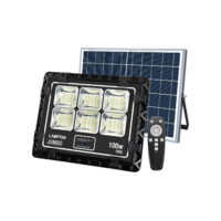 สปอร์ตไลท์โซล่าเซลล์ LAMPTAN JUMBO 100 วัตต์ DAYLIGHT สีดำ