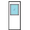 Fiber Glass Door Flat 70x200 Up Window
