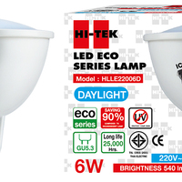 หลอดไฟ LED GU5.3 6W เดย์ไลท์ MR16 WHITE LIGHTHI-TEK ECO 220V