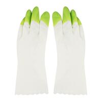 ถุงมือ PVC SHALDAN SIZE M สีขาว/เขียว