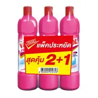 วิกซอล ผลิตภัณฑ์ทำความสะอาดห้องน้ำ สีชมพู 900 มล. x 2+1