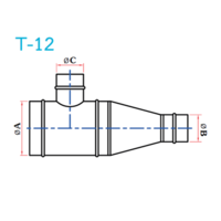 อุปกรณ์ท่อลม T-12 3ทางT+ข้อลด