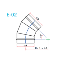 อุปกรณ์ท่อลม E-02 ข้องอ 45