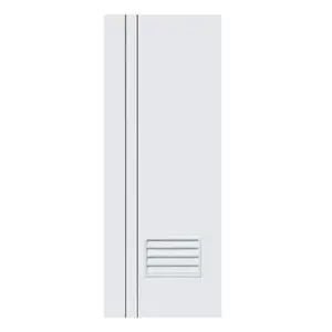 ประตูห้องน้ำ UPVC ไม่เจาะลูกบิด ECO-DOOR PG2 มีเกล็ด เซาะร่อง 70x180 ซม. สีขาว-1