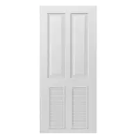 ประตู UPVC Lynn ภายนอก บานทึบลูกฟักบานเกล็ด สีขาว UL3