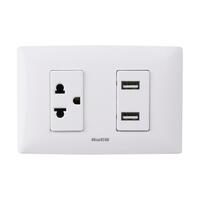 ชุดเต้ารับ 3ขา+ USB 2 ช่อง AP-E1USB HAC