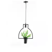 Chandelier, 1 bulb, aluminum, pot shape, model DH3, black, HEAP
