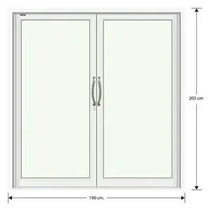 ALUMINUM DOUBLE SWING DOOR LYNN PRIME 190X205CM WHITE-1