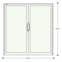ALUMINUM DOUBLE SWING DOOR LYNN PRIME 190X205CM WHITE