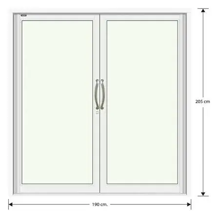 ALUMINUM DOUBLE SWING DOOR LYNN PRIME 190X205CM WHITE-1