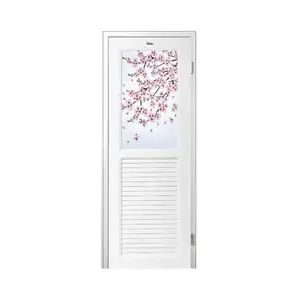 ชุดประตูห้องน้ำพร้อมวงกบ UPVC ไม่เจาะลูกบิด ASARA G925 ลายซากุระ 70x180 ซม. สีขาว-1
