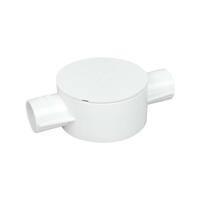 กล่องพักสาย HACO 2 ทาง 20 มม. CB202 สีขาว