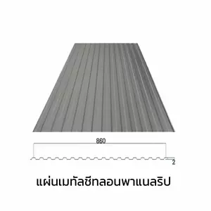 เมทัลชีทลอนรั้ว/ผนัง พาแนลริบ 0.40 มม. AZ70 มอก. สีขาวเอเชียน ไวท์ บลูสโคปแซคส์-1