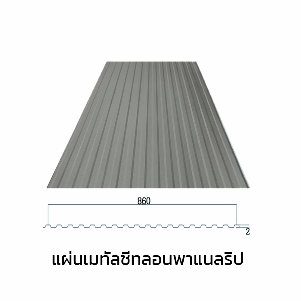 เมทัลชีทลอนรั้ว/ผนัง พาแนลริบ 0.40 มม. AZ70 มอก. สีขาวเอเชียน ไวท์ บลูสโคปแซคส์-1