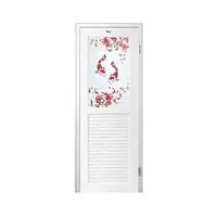 ชุดประตูห้องน้ำพร้อมวงกบ UPVC ไม่เจาะลูกบิด ASARA G924 ลายปลาคาร์ฟ 70x180 ซม. สีขาว