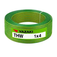 สายไฟ THW 4 ตร.มม. สีเขียวแถบเหลือง YAZAKI