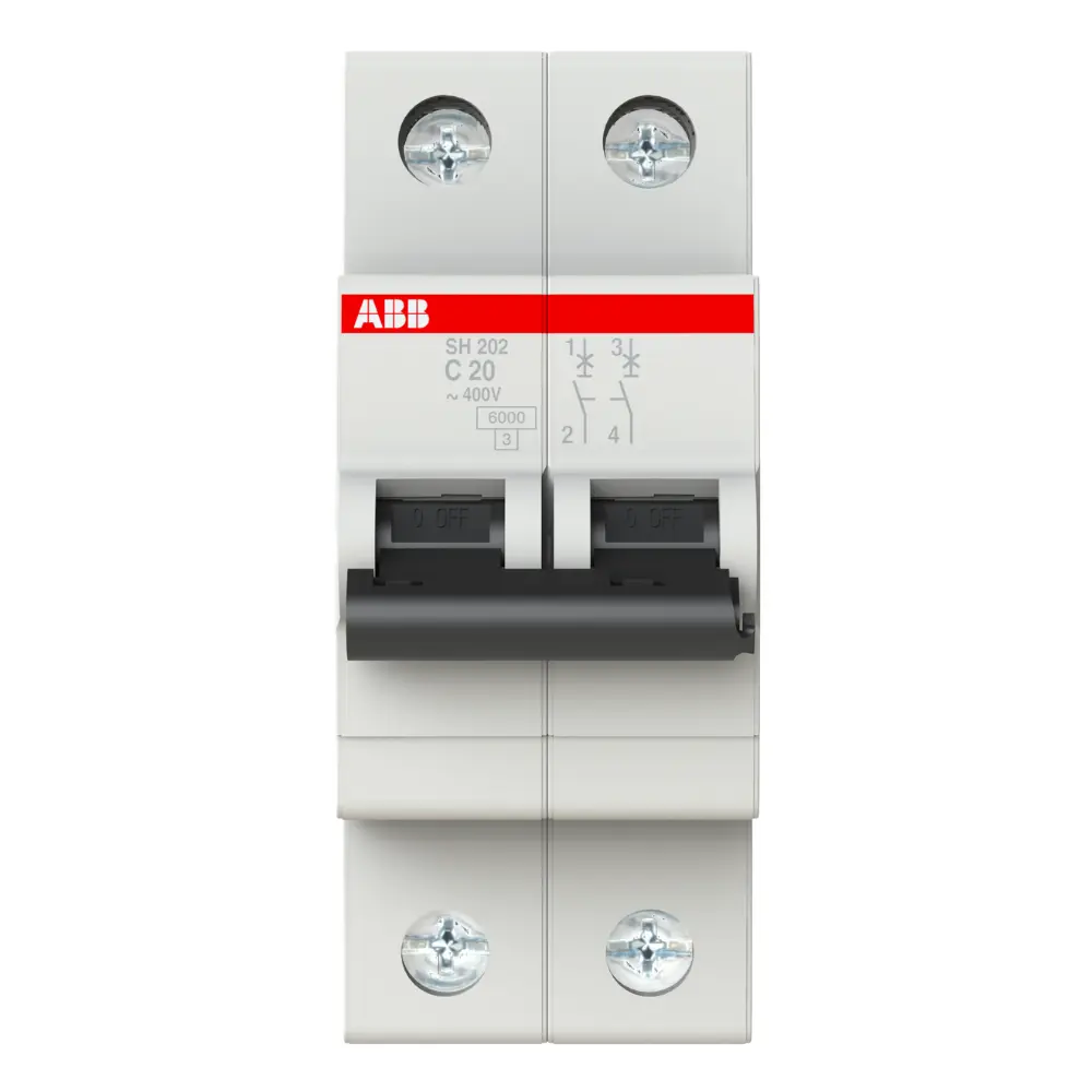 เบรกเกอร์ 10 แอมป์ MCB ABB 2 Pole 6kA รุ่น SH202-C10-1