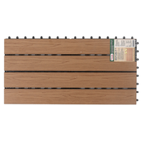 FINEXT Solid WPC Tile Teak Yellow Grain