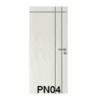 Door HDF UNIX Super PN04P-EB 70x200x3.5 Groove Primer