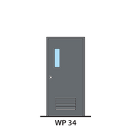 ประตูเหล็ก ทนไฟ LYNN WP34-FP (สีเทา PE-702471)