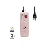Power strip, 3 sockets, 1 switch, model PP3515M3, size 3 m, pink