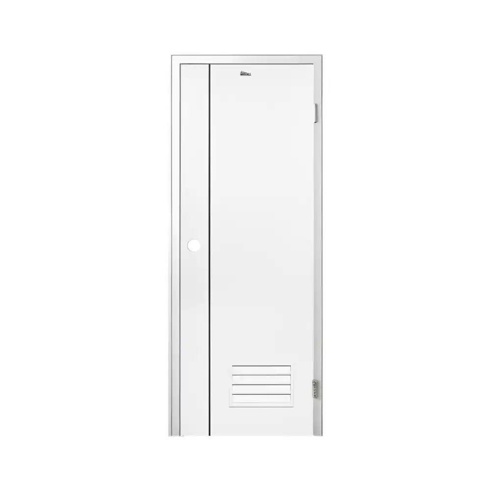 ชุดประตูห้องน้ำพร้อมวงกบ UPVC เจาะลูกบิด ASARA A812 70x200 ซม. สีขาว-1