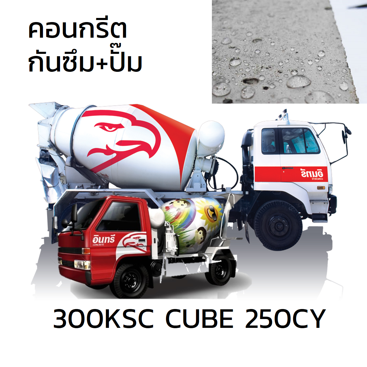 INSEE Water Proof+Pump Ready Mixed Concrete 300 KSC (CUBE) 250CY-1