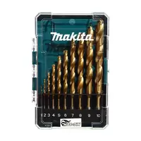 ชุดดอกสว่าน MAKITA HSS-TIN D-72840 สีทอง 10 ชิ้น